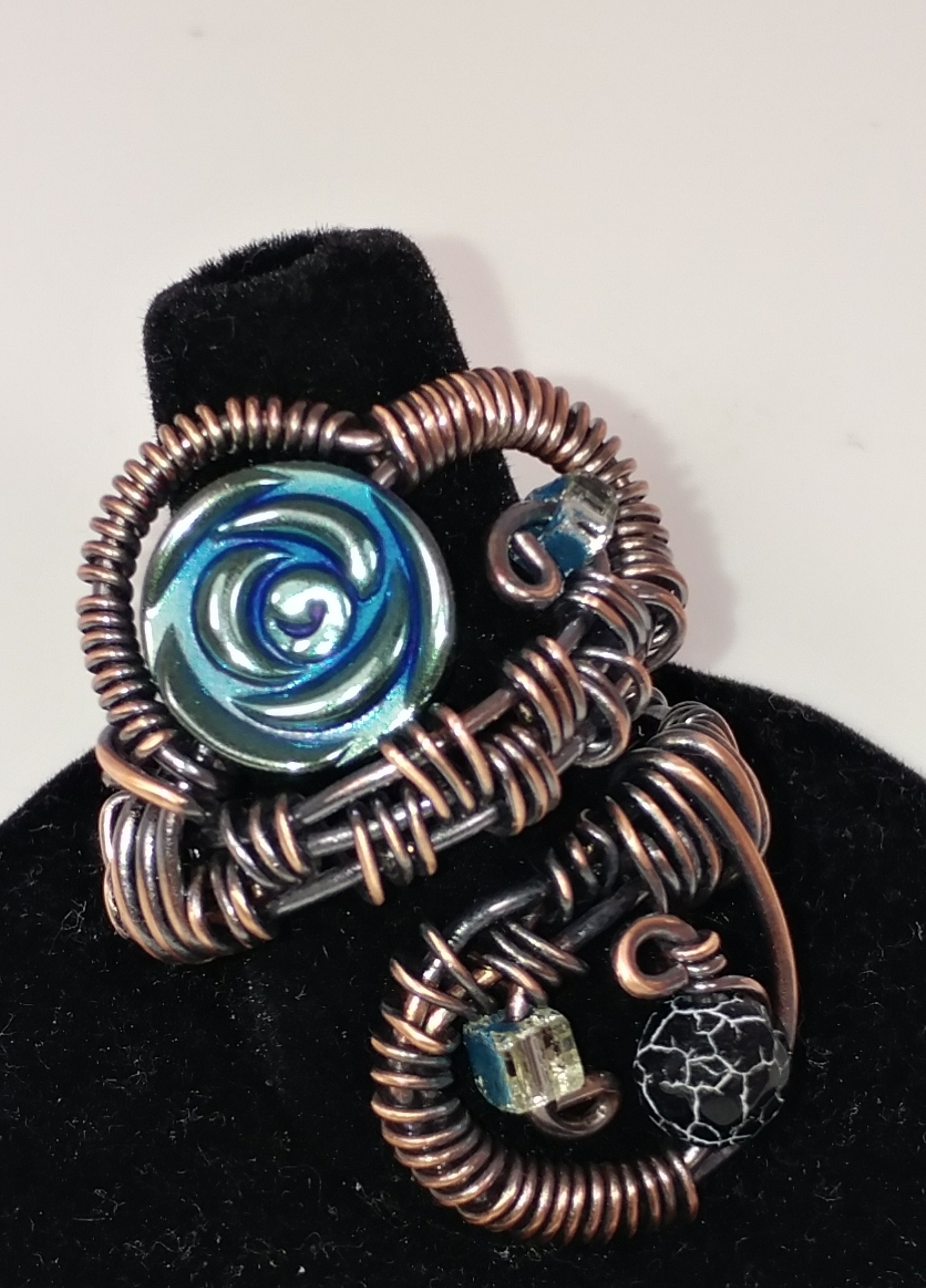 Tiger Eye & Mix Gemstone Beads Copper Wire Handmade Adjustable Rings Jewelry  | eBay
